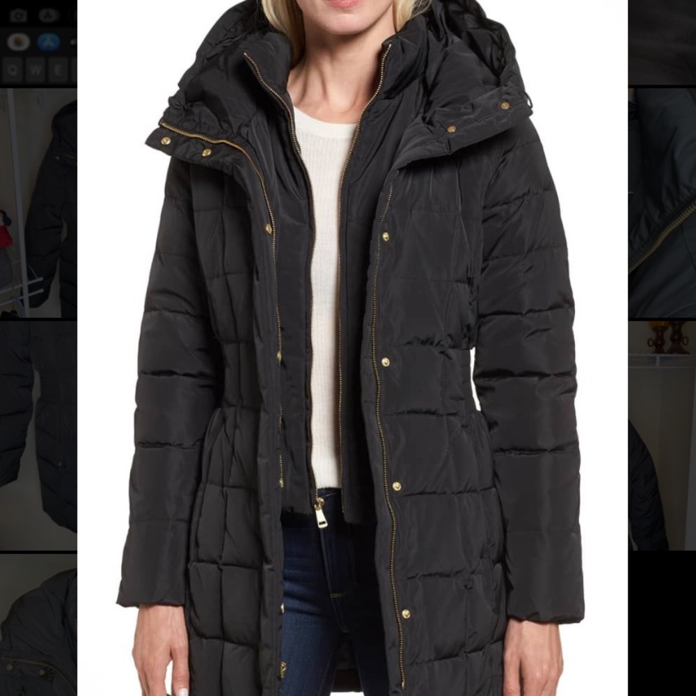 NWT Cole Haan winter coat, down interior, double zipper, body sculpting jacket